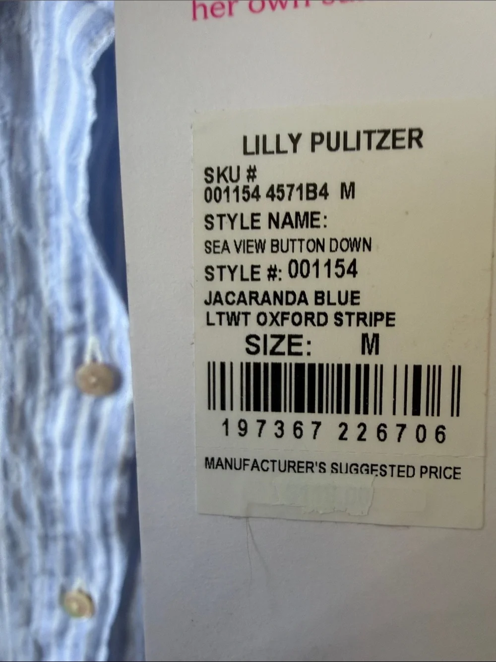Lilly Pulitzer Pale Blue Striped Women’s Button-Down seersucker Shirt